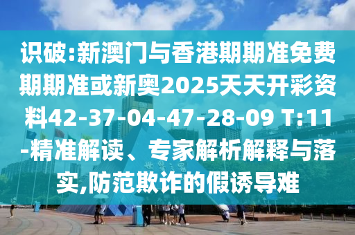 識破:新澳門與香港期期準(zhǔn)免費期期準(zhǔn)或新奧2025天天開彩資料42-37-04-47-28-09 T:11-精準(zhǔn)解讀、專家解析解釋與落實,防范欺詐的假誘導(dǎo)難